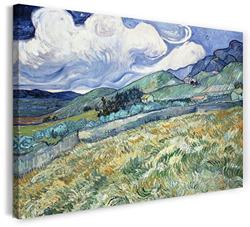 Leinwand (80x60cm): Vincent Van Gogh - Weizenfeld hinter Saint-Paul (1889)