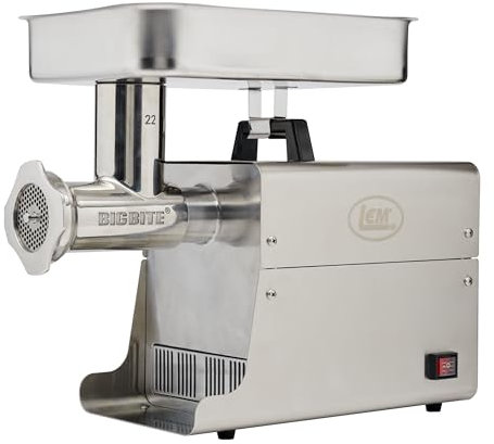 LEM Products Acero Inoxidable eléctrico picadora de Carne, Big Bite #22 1HP