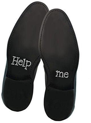 Oblique Unique® Schuhsticker Strass Weiss/Klar Help Me - Brautpaar Hochzeit Verlobung Scheidung Gag