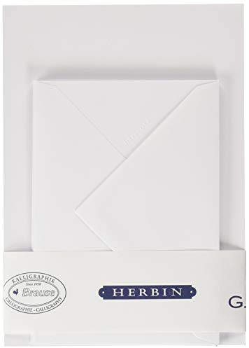 Clairefontaine Lalo 61700L Korrespondenz Set Vélin de France (mit 10 Blatt DIN A5, 100g, gerade Kante und 5 Umschläge C6, nassklebend und gefüttert) Weiß