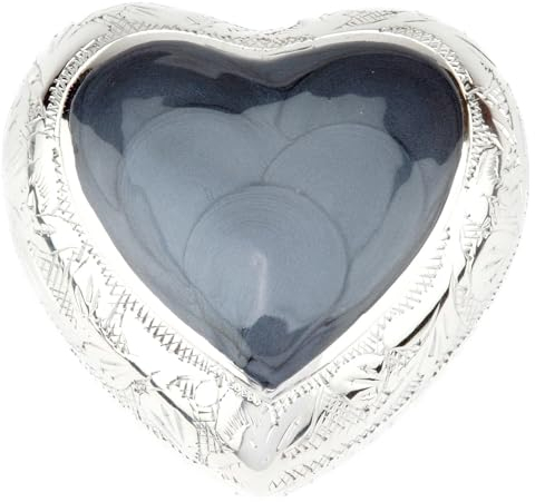 Urns UK, Heart Companion, Urnenschmuck für Asche zum Andenken, Metallurne, Messing, grau, 12 x 7.5 x 12 cm