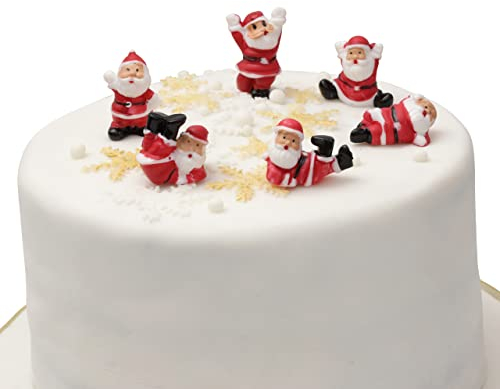 Evelay Santa Claus Cake Toppers Merry Father Christmas Cake Decoration Tumbling Santa Pieces Cupcake Toppers Multi Purpose Decoration 6 pc