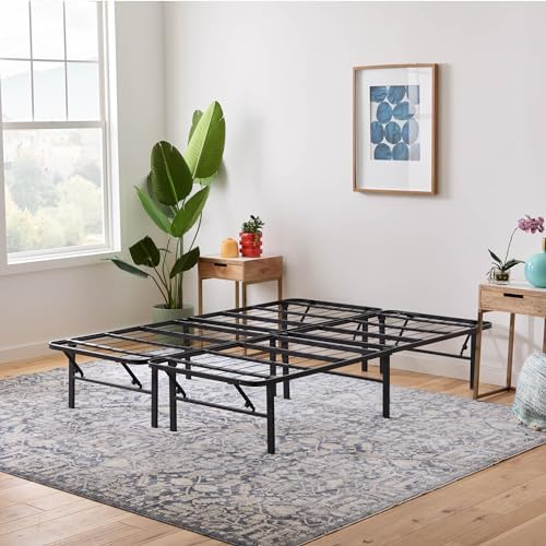 Linenspa Metallbett mit Lattenrost Klappbett 33 cm Stauraum unter Bettgestell Montage in 5 Minuten US Queen