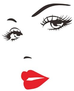 Wandsticker 3DDIY Bellissimo Viso Augen und Labbra Wandtattoo Wandaufkleber Wanddekoration Home Decor Living Room Wall Sticker Red-1