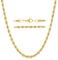 KISPER 18k Gold Hip Hop Braided Rope Chain Necklace – 2mm Gold Plated Solid Stainless Steel Durable Jewelry for Women & Men with Lobster Clasp, 14