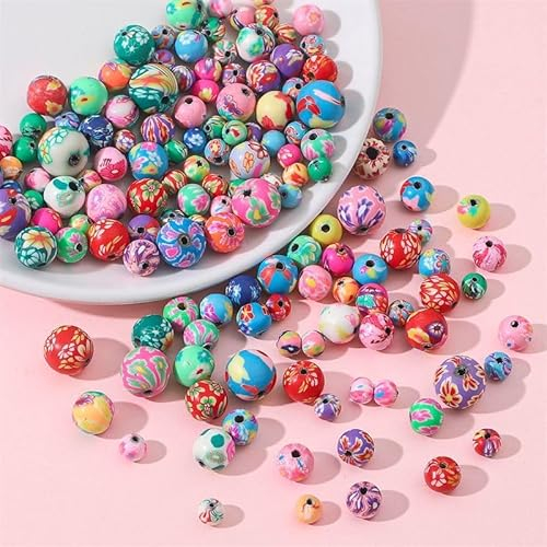DAHI Perlen ca.100 stk Kugel Blumen runde perlen bastelnperlen zum auffädeln gemischte farbe (12x12mm)