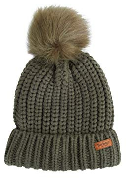 Barbour Saltburn Beanie Pom Pom Hat One Size Olive