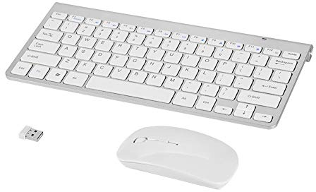 Cuifati Schlankes wasserdichtes 2,4-GHz-Kit für kabellose Tastaturen und Mäuse, wiederaufladbare Tastaturmäuse, leise ergonomische Tastatur und Maus für PC XP/7/8