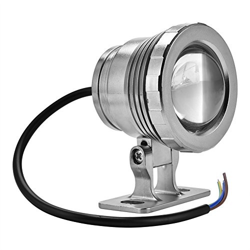 Ymiko 12V 5W Underwater Spot Light Waterproof LED Pond Light Color Changing Outdoor Decorative Light with Remote Control for Garden Pool Aquarium Fountain(Silver)