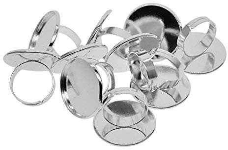 LOVIVER 10x Verstellbare Basisrohlinge Befunde für 25mm Cabochon, Weißes Goldenes