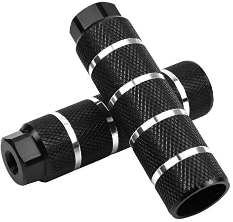 YMWALK Fahrradstifte, 2 Stück Universal Aluminium Fahrradfußstifte BMX Stunt Pegs Fahrradstifte Anti-Rutsch-Hinterfußpedale Fahrrad-Fahrradzubehör für BMX, Mountainbike-Fahrrad (Schwarz)