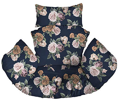 Ferocity Hängesessel Kissen, Polster, Auflage für Polyrattan/Rattan Hängeschaukel, Hängekorb, Schaukel Korb, Rückenkissen Rosen [114]