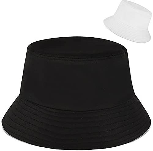 XYIYI Schwarz Weiß Reversibel Fischerhüte Anglerhut Sonnenhut Für Damen Mädchen