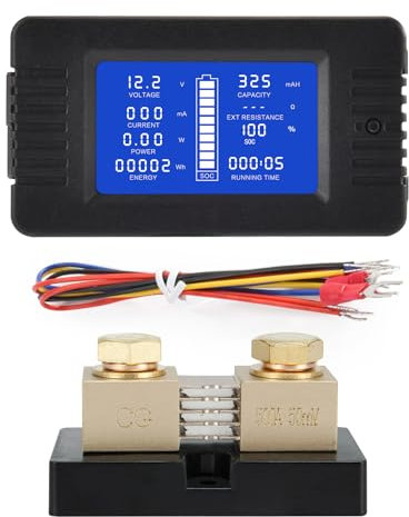 CGELE DC Multifunction Battery Monitor Meter with Shunt,0-200V,0-500A, LCD Display Digital Current Multimeter Voltmeter Ammeter for Cars RV Solar,Widely Applied to 12V/24V/48V RV/Car Battery…