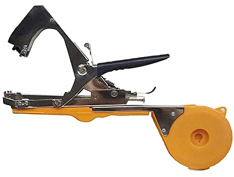 CENPEK Plant Tying Machine Tool, Portable Greenhouse Vegetable Tying Machine, Nursery Garden Plant Tape Binding Tool, for Strapping Garden Vegetables Cucumbers Tomatoes Yellow