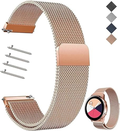 Edelstahl-Mesh Uhrenarmband Armband [14-24mm] für Smartwatches | Magnetverschluss & Werkzeugfreie Anpassung | Premium Metallgitter-Design | Wasserdicht & Atmungsaktiv | Unisex Business/Sport/Outdoor