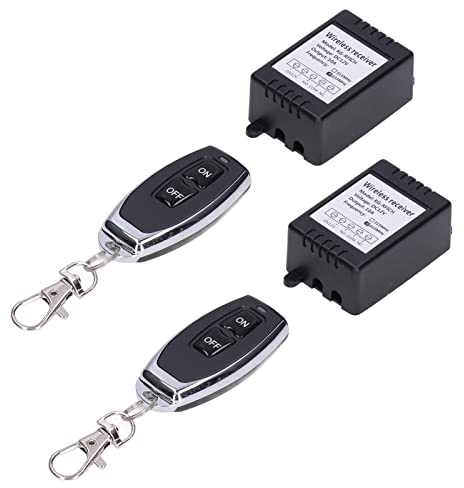 DC12V 433Mhz Funkschalter Mit Fernbedienung, 1CH 328FT Long Range Funkfernbedienung Schalter Funk Lichtschalter Fernbedienung Garagentor Funk Relais Empfängermodul Drahtloser Fernbedienungsschalter