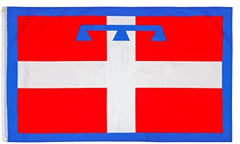 PHENO FLAGS Bandiera del Piemonte - Bandiera piemontese 90x150 cm con occhielli in ottone - Bandiera resistente alle intemperie per asta della bandiera - 100% poliestere