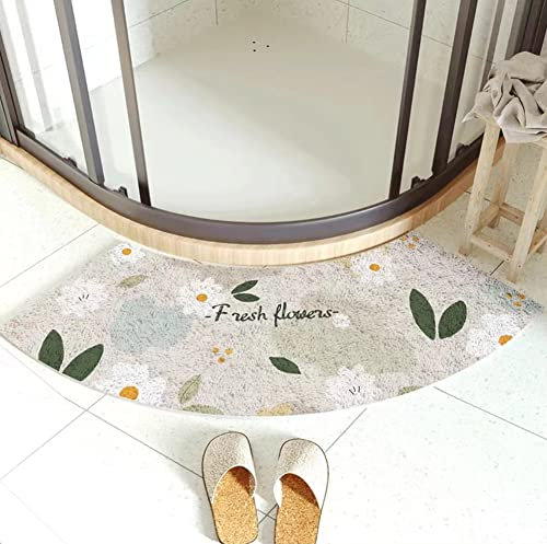 Tappetino da bagno curvo quadrante 45x100cm, tappetino da bagno semicircolare,Tappeto antiscivolo per pavimento,Tappeto doccia angolare lavabile,Tappetino per piedi a forma di ventaglio