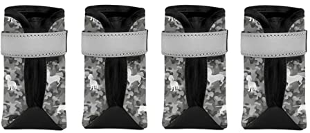 Suhoaziia Camo Camouflage Dackel Hundeschuhe Alle Hunde Hundeschuhe für Sommer Winter Pfotenschutz für Indoor und Outdoor Welpen Wandern