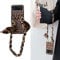 Shinyzone Kompatibel mit Samsung Galaxy Z Flip 4 5G Hülle mit Metall Handschlaufe Lanyard für Damen Mädchen,Modisch Leopard Muster Hülle mit Armband Kette Handyhülle Weich TPU Stoß Schutzhülle