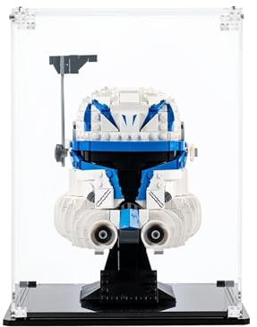 icuanuty Acryl Vitrine für Lego 75349 Captain Rex Helm, Staubdichte Vitrine für Modelle Sammlerstücke Geeignet für Lego Helmmodelle 75328/75304/75349/75350/75327/75351,20x20x25 cm (Nur Vitrine)