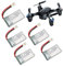 5pcs 3.7V 550mAh Batterie pour Hubsan X4 H107 H107L H107D MJXRC F47 DFD F180 RC Drone, Remplacement RC Drone UAV Batterie Accessoires, Plug and Play