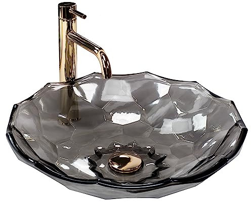 Rea LAVABO DA APPOGGIO ARCTIC BLACK Lavabo Bagno 450 x 450 x 125 mm Ceramica (trasparente)