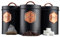 Cooks Professional 3 Piece Tea Coffee Sugar Cannister Set | Labelled Storage Tins | Containers with Airtight Lids | Canisters for Kitchen Accessories & Essentials | Black & Copper