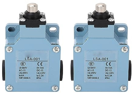 Interruttore di Fine Corsa a Doppio Anello Stantuffo a Ripristino Automatico Materiale Durevole 2 Pezzi Protezione Momentanea IP64 Fresatura CNC Stampante 3D 250 V 220 V