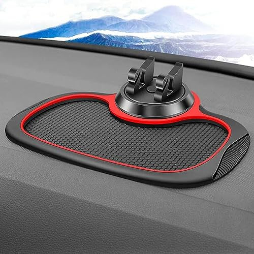 CHENRI Multifunktionale Auto-Antirutschmatte, Auto-Handyhalter, 360 Grad Drehbar Antirutschmatte Auto Handy, Anti-Rutsch Armaturenbrett Handy Halterung, Tisch Ständer für Handy, Schlüssel (A)