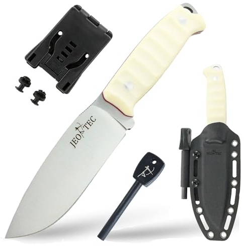 JEO-TEC Nº3 Coltello Bushcraft Sopravvivenza Campo Monte Caccia e Pesca - MoVa 58 - Custodia Kydex - Made in Italy