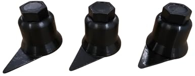 KRAM-Tuck - 100x Radschrauben - Radmuttern - Radschraubenkappen - Radmutternkappen - Kunstsoff Kappen Abdeckungen - Indikator für lose Schrauben (Schwarz, 32MM)