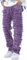 Jeans a Strati per Uomini Jeans Strappati Jeans con Toppe Jeans a Patchwork Y2K Gothic Harlequin Giorno Cool Rock Hip Hop Pantaloni in Denim a Toppe Jeans con Stampa a Rilievo. (Viola,S)