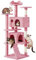Yaheetech Árbol Rascador para Gatos Altura 178 cm Torre para Gatos Multinivel con 3 Plataformas 2 Cueva para 3-4 Gatos Rosa