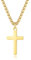 GAVU Herren Edelstahl Gold Kreuz Anhänger Halskette, Kreuz Kette für Männer 40cm