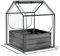 Outsunny Raised Garden Bed with Mini Greenhouse, Outdoor Metal Planter Box with Cover, for Herbs and Vegetables, Use for Patio, Garden, Balcony, Clear and Dark Grey