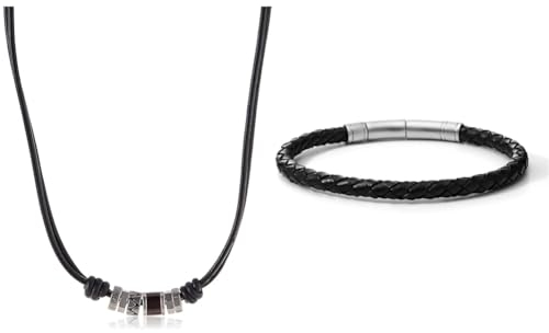 Fossil Herren Kette Leder & Herren Armband Leder JF00510797