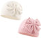 XIAOHAWANG Baby Mütze Mädchen Strickmütze Kinder Wintermütze Warm Kindermützen Mit Schleife (Weiß+Rosa, L)