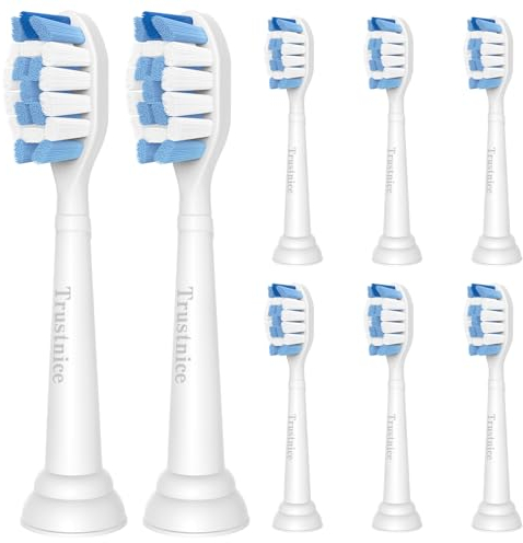 Trustnice Brossette de Rechange pour Philips Sonicare, Têtes de Brosse à Dents Electrique pour Manches Snap-On, 8 Pcs Blanc