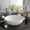 Rantry Mueble lavabo de baño de cerámica blanco mate redondo, lavabo pequeño baño, tapón lavabo baño, lavabos, filtro lavabo baño, tapones lavabo baño, tapones lavabo baño, desagüe lavabo baño