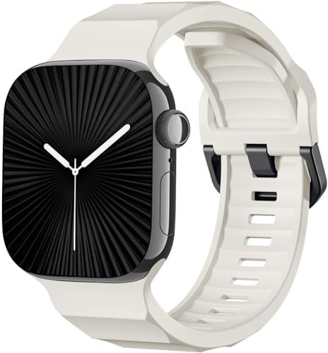 chinbersky Armbänd Kompatibel mit Apple Watch Armband 38mm 40mm 41mm 42mm für Damen Herren, Weiche Silikon Sport Ersatzarmband für iWatch Ultra Series 10/9/8/7/6/5/4/3/2/1/SE, Polarstern