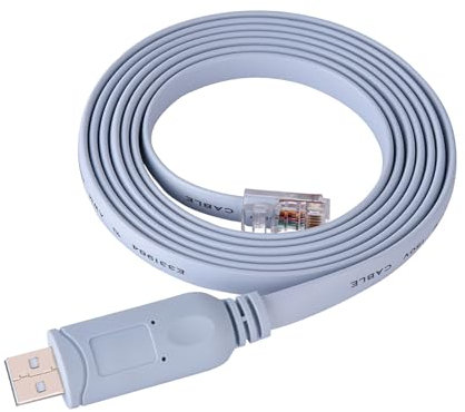 JTLB Cavo Console USB a RJ45, Seriale CAT5 Maschio per Router, 10, 8, 7, Mac, Piatto da 1,8 M, Blu