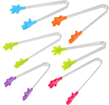 COLLBATH 6stücke Edelstahl Zangen Küchensatz Mit Silikon Zuckerzangen Für Junge Mädchen Lebensmittelzangen Backzangen Küchenklammern Hitzebeständig Fleckenfrei Für Party Buffets Und Camping