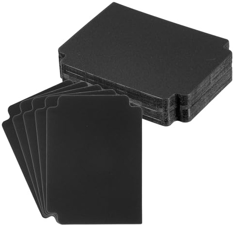 PATIKIL 50er Pack Handelskarten-Trenner 3,7x2,8 Zoll Schwarz | Kunststoff-Seitentrenner, Spielkarten-Trenner, für Spiele Spielkarten Sport Büro Versammlung Aufbewahrungsmaterial