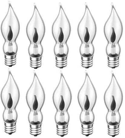 ShuoHui E12 Dekoeffekt Glühlampe Flackernde Kerze 230V 1,5W | dekoratives Leuchtmittel Flackerkerze (10)