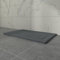 Aquariss Anthracite Rectangular Shower Tray Slate Effect SMC Slip-Resistant Shower Base for Bathroom Enclosures 1100x700mm with Waste