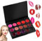 Set palette di rossetti - Palette di rossetti waterproof lucidalabbra trucco 15 colori, palette di rossetti morbidi e lisci a lunga durata, palette di rossetti morbidi e lisci a lunga durata, vernice