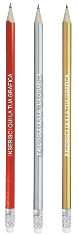 Matite Eleganti Personalizzate con Stampa Nome Logo Testo per Gadget Matrimonio Eventi Fiere Aziende Idea Regalo Laurea, Natale (100 Pezzi, Rosso)