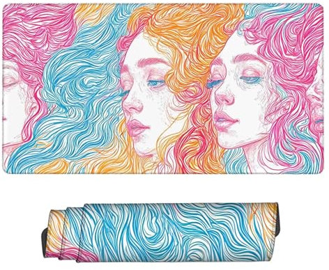 Tapis de Souris XXL Rose 1200x600x3mm, Texturée Résistant à Usure Lavable Tapis Souris Fée Grand Tapis de Souris Gamer avec Surface en Caoutchouc Antidérapant Résistant Tapis de Bureau, Bureau H2-49